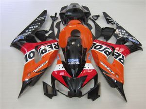 Injektionsformad karosseri Fairing Kit för Honda CBR1000RR 06 07 Orange Svart Fairings Set CBR1000RR 2006 2007 OT17