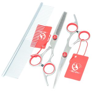 6.0inch Meisha 2017 Nuovi capelli Taglio di assottigliamento Cane curvo Cesoie per cani professionali Persicy Grooming Forbici Set Caso JP440C Forbici per animali domestici, HB0001