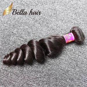 9a Brazylijskie włosy wątek PC REMY VINGIN HUNKUT Naturalny czarny kolor luźnej fali wiązki detaliczne Bellahair