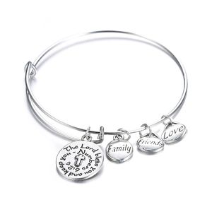 Fashion Expandable Bangle Bracelets for Women Friends Love Family Charms Silver Plated Bracelet Friendship Jewelry9230778