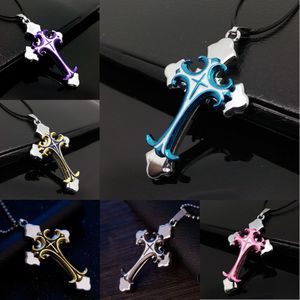 Fashion Unisex's Men Stainless Steel Silver Cross Necklace Pendant Chain Jewelry Gift