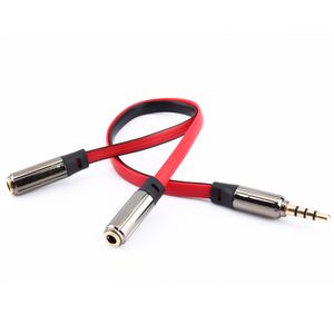 Freeshipping 2 pz / lotto 3.5mm Estensione Auricolare Splitter Cavo audio per cuffie Maschio a 2 Cavo audio doppio femmina per tutti i telefoni