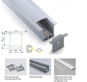 10 X 1M insiemi / lotto Profilo in alluminio tipo U per strisce led e barra luminosa AL6063 per plafoniere o applique