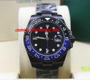 Luxury Watch nen ny stil rostfritt stål med beläggning svart/blå 116710 keramisk ram automatisk herrklockor