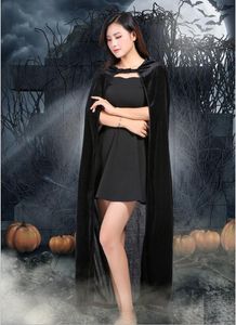 Adulto Sorcerer bruxa CAPES Costumes Morte Cloak Halloween Cosplay Prop Morte com capuz Casaco diabo Mantle adulto com capuz Cabo