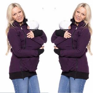 Sweatshirts Wholesale Baby Carrier Jacket Kangaroo Ytterkläder Hoodies Sweatshirts Coat för gravida kvinnor Graviditet Baby Wearing Coat Women L