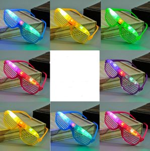 Light Up Glow Shutter Glasögon LED-skärmar Blinkande självlysande Rave Bröllop Höna Natt Klänning Konsert Cheer atmosfär rekvisita festlig present