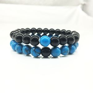 Simples Natural Stone Healing Balanço Strands Grânulos Charme Pulseira para Homens Mulheres Amantes Esticar Yoga Jóias