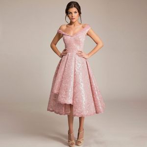2019 ny ankomst kort rosa kvällsklänning hög kvalitet v nacke kvinnor festklänning plus storlek