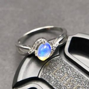 Promotion Opal Stein Ring 0,5ct 4*6mm natürlicher australischer Opal Edelstein Silberring massiv 925 Sterling Silber Opal Ring Geschenk für Frau