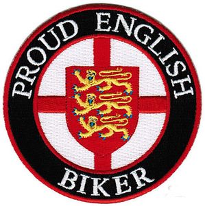 Hot Sale! PROUD ENGLISH BIKER EMBROIDERED PATCH IRON SWE ON T-shit OR JACKET BAG HAT CAP ECT HIGH QUANLITY