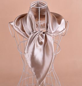 Sciarpa quadrata Hijab di seta royan in raso solido, sciarpe foulard 90 * 90 cm 50 pz / lotto # 2086