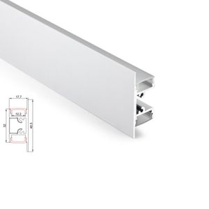 100 x 1m Sats / Lot Wall Washer Aluminiumprofil för LED och platt T-form Alu LED-extrudering för vägg upp och ner ljus