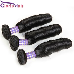 Modna Nigeria Aunty Funmi Nieprzetworzone Human Hair Extension Raw Indian Virgin Spiral Romans Curl 3 Wiązki Dokładne Kręcone Spring Curls Splot