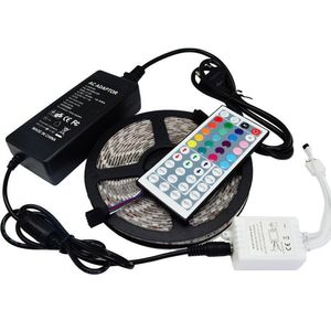 Led Strip Light RGB 5M 5050 SMD 300Led Waterproof IP65 + 44Key Controller + 5A Power Supply With Retail Package Christmas Gifts