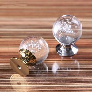 30mm Modern Kitchen cabinet handle bubble crystal drawer knobs gold silver TV table dresser cupboard furniture handles pull
