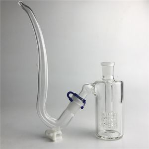 Ny J adapter glas halm med glas bong askfångare 14mm 14.4mm tjock pyrex bubbler ashcatcher tube diy vatten rökning rör