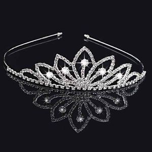 Meninas coroas com strass jóias de casamento headpieces festa de aniversário desempenho pageant cristal tiaras acessórios de casamento # BW-T022