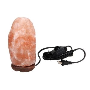 Himalajska Kryształowa Kryształowa Rockowa Lampa Saltowa z Oryginalną Drewno Base Żarówka Powietrza Światła Dekoracyjne Z Switch Plug 1-2kg 2-3kg 2 sztuk