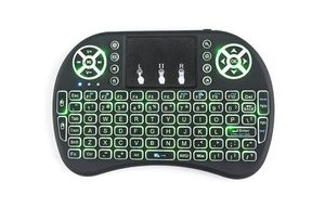 Luz de fundo i8 Inglês 2.4 GHz Teclado Sem Fio Air Mouse Touchpad Handheld Retroiluminado para Android TV BOX Mini PC