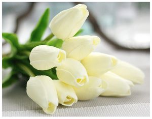 11 Kolory PU Plastikowy Slik Bukiet Kwiatowy 32 cm / 12,6 cal Mini Prawdziwe Dotykowe Kwiaty Do Domu Dekoracji Ślubna