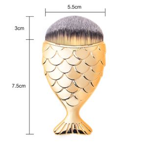 Fishtail Fish Scale Makeup Brushes Mermaid Brush för Foundation Pressad Powdre Mixed Color DHL Free Ship