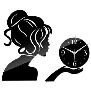 도매 - 2016 새로운 벽시계 시계 Reloj de pared horloge 큰 장식 거실 현대 쿼츠 시계 DIY 3D 스티커 무료 배송
