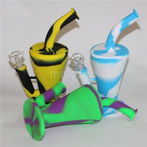 Design criativo Silicone Tabaco Cachimbo Mini Água Acrílico Hookah Bong Multi Cores Portátil Shisha Cachimbos DHL