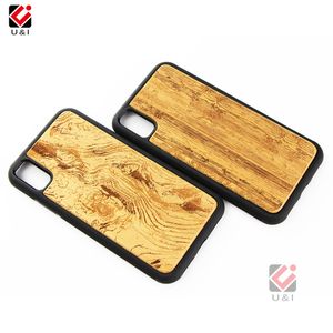 iPhone 5 6 7 8 Plus X XS XR MAXのための木のテクスチャ自然な木製の携帯電話のケース