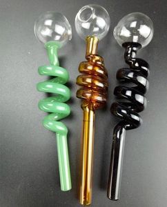 Glasrör Böjda glasoljebrännare Rör 9cm Längd 1,5 cm Diameter Ball Balancer Vattenrör med olika färgade rökrör