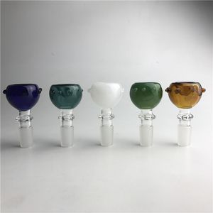 Ciotole di vetro colorato maschio da 14 mm 18 mm per bong inebriante ciotola di vetro di tabacco pyrex spesso per fumare