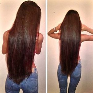 PASSION Hair Products Бразильские прямые девственные пучки плетения волос # 2 Темно-коричневый цвет Remy Наращивание человеческих волос 3 шт. / Лот