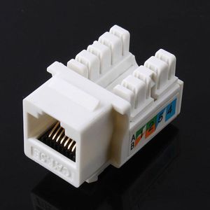 CAT5E 110 Punch Down Keystone Jack RJ45 8P8C Cat5 Network Moduł Ethernet Adapter Złącze w kolorze białym