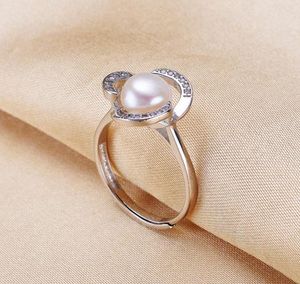 Wholesale 925 pearl ring for sale - Group buy Ms mm white pink purple colors natural pearl ring silver JZ160164Z