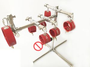 Hot Sex tools K9 bondage restrizioni cornice manette in pelle + colletto + manette + grosso dildo BDSM bondage fetish giocattoli adulti del sesso