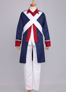 Hetalia Axis Powers American Revolution Militär Uniform Cosplay Kostym Halloween