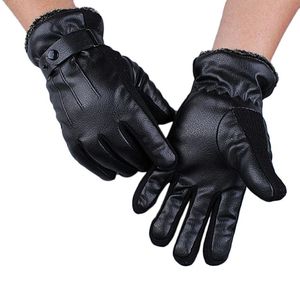 Großhandel - FEITONG Handwärmer Handschuhe Herren Herren PU Leder Winter Fahren Warme Handschuhe Kaschmir