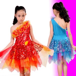 wholesale Hot sale Lace sequins princess skirt children Latin dance piano host musical instruments clothing free shopping