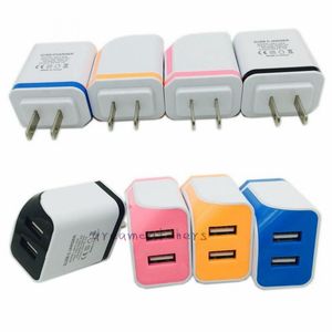 Neues US-Dual-USB-Netzteil, Wandladegerät, Reiseadapter, voll, 5 V, 2 A, universell für iPhone, Samsung, HTC, Mobiltelefon