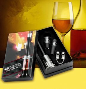 favores de partido presente para o casamento Vinho Acessório 4 Pc Set, barware, bar ferramenta, pressão de ar saca-rolhas, cortador de foil, vinho pourer, rolha de vácuo