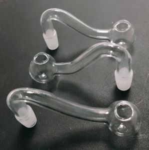 Super 10mm Male Pyrex Clear Glass Oil Burner Pipe Bend Curve Water Pipes for Dab Oil Rigs Bongs Bowl Smoking
