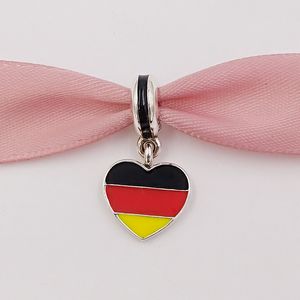 Andy Jewel 925 Silver Beads Germany Heart Flag Pendant Charm Fits European Pandora Style Jewelry Bracelets & Necklace for jewelry making 791545ENMX