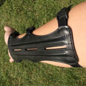 wholesale Archery Arm Guard Magideal Cow Leather Shooting Archery Guard Bow Protect Outdoor Arm Protect 3 Straps Black M