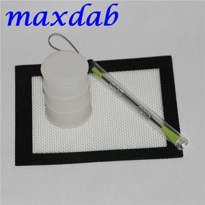 silicone oil wax dab slicks tool kit with 14*11.5cm Silicone mat pad oil barrel silicone jars dabber tool for wax dabbing set