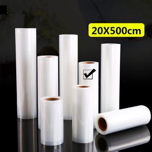 20x500cm Long Roll Line Embossing Vacuum Cooked Food Saver Storing Packaging Bag Meat Snacks Dry Fruit Beans Storage Sealing Plastic Package