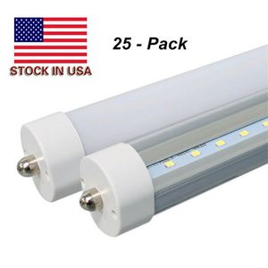 Светодиодные трубки 8FT приспособления 6000K FA8 Один-контактный LED LED T8 8FT TUBE 45 Вт Балласт байпас 8 футов Светодиодные флуоресцентные трубки Лампы лампы AC85-265V