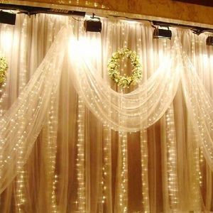 300 600 800 1000 LED Wodospad Wodospad Odkryty Boże Narodzenie Xmas LED String Fairy Wedding Event Curtain Holiday Light 220V Home Garden Clubs Hotele