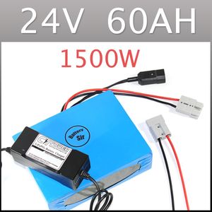 24 v 60ah bateria de lítio bicicleta elétrica super poder 1500 W pacote de íon de lítio + carregador + BMS, livre de direitos aduaneiros