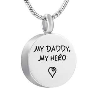 'MY DADDY, MY HERO' nome collana personalizzata Memorial Ash Keepsake ciondolo tono argento cremazione urna ciondolo gioielli funebri incisione gratuita