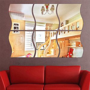 3pcs set threedimensional mirrorlike wall decoration acrylic mirrored decorative sticker room decoration diy wall art home decor